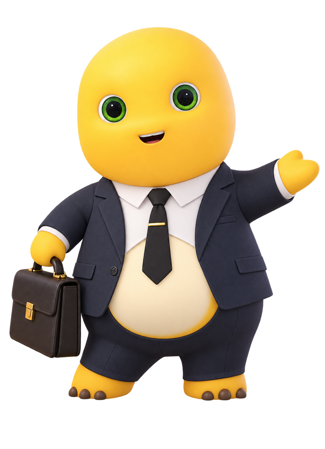 Smooth yellow Nailong in a business suit